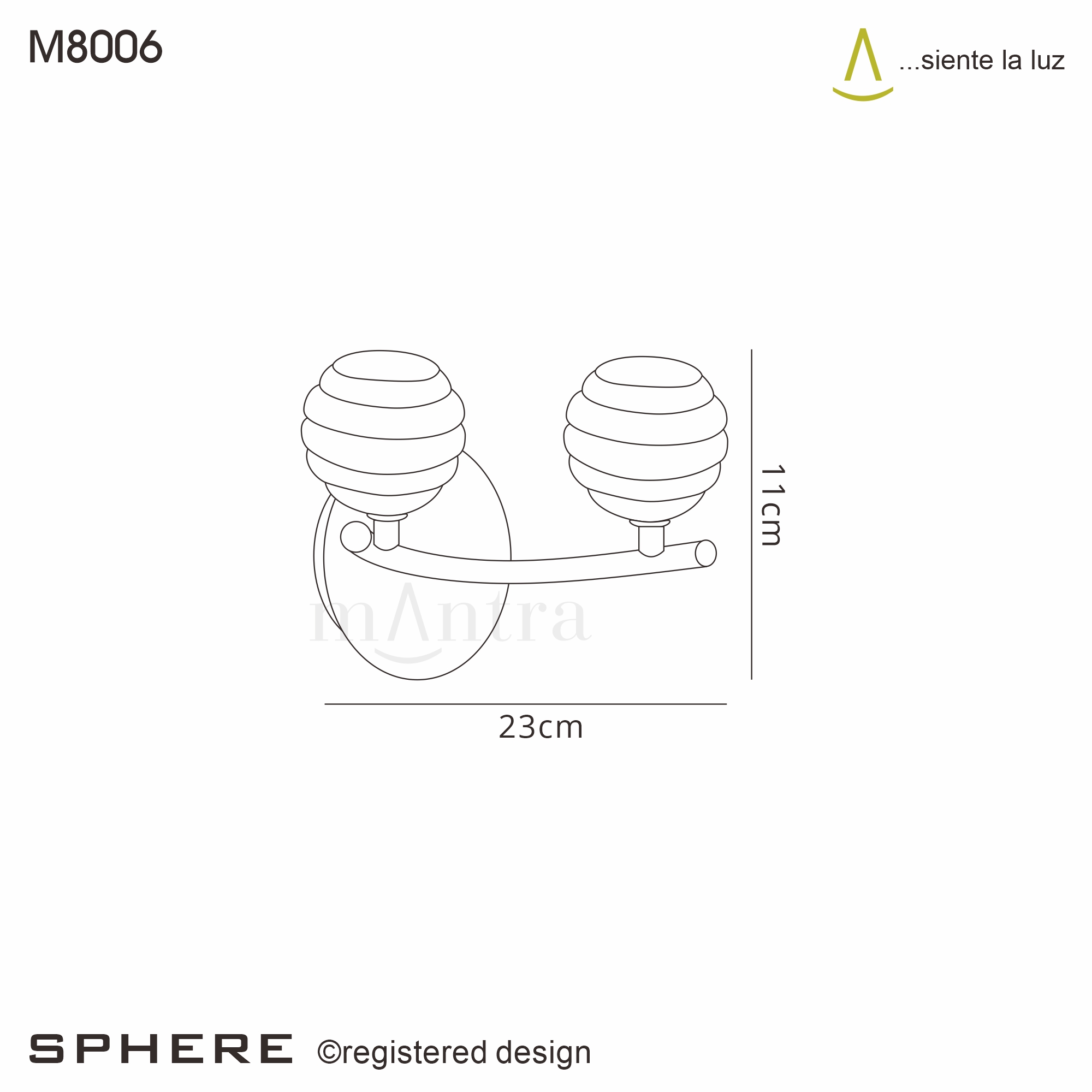 Sphere BC Wall Lights Mantra Armed Wall Lights